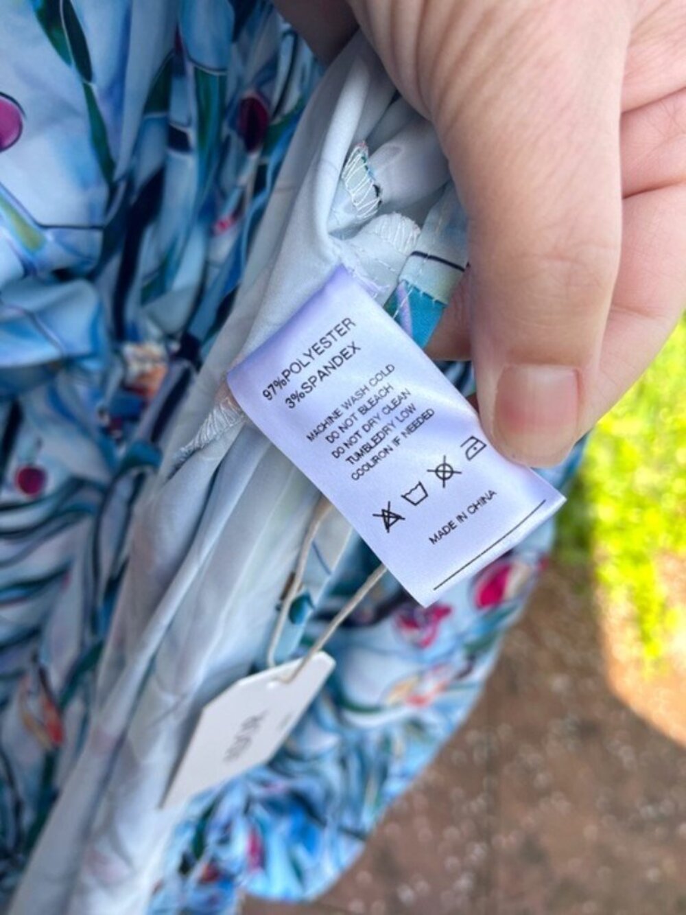 ADOR Light Blue Floral Maxi Dress M NEW - Picture 9 of 16